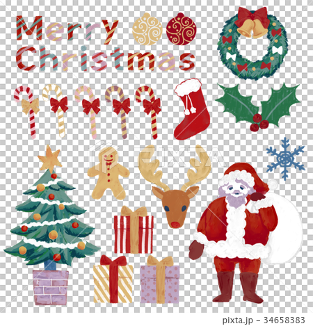 メリークリスマス素材セット 34658383