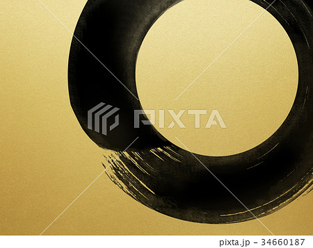 和風-筆-墨-金箔 和風-筆-墨-金箔 34660187