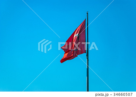 逆光のトルコ国旗 逆光のトルコ国旗 34660507