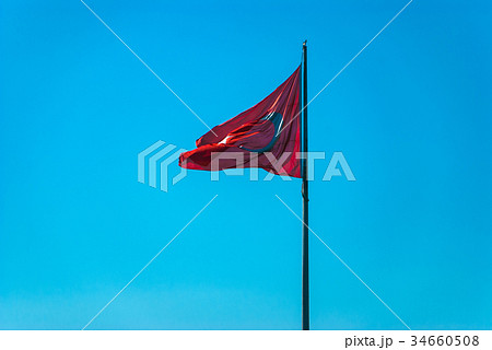 逆光のトルコ国旗 逆光のトルコ国旗 34660508