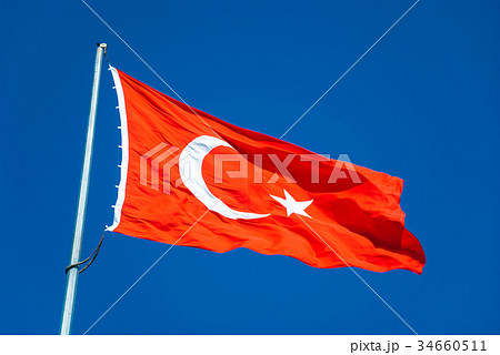 風にたなびくトルコ国旗 風にたなびくトルコ国旗 34660511