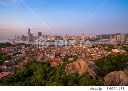 Skyline of Xiamen with the tallest building. 34661188