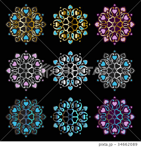 Ornament Mandala on black background 34662089