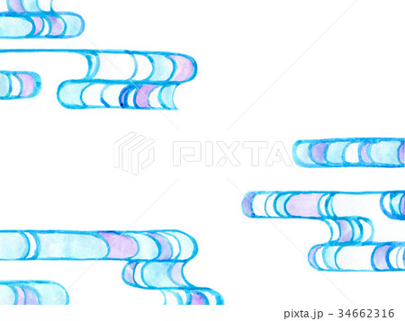 水彩テクスチャー 和柄 水のイラスト素材