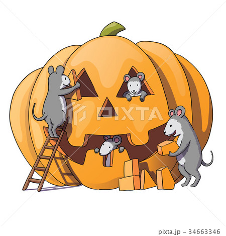 Cute mice characters prepare for Halloween 34663346
