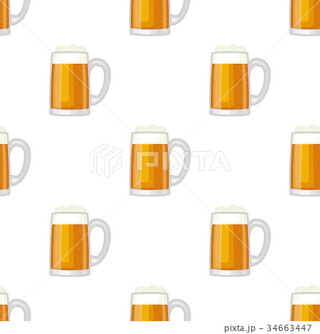 Beer cup glass mug vector seamless pattern Beer cup glass mug vector seamless pattern 34663447