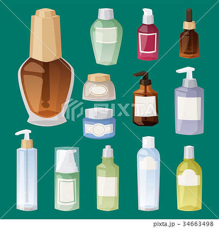 Bottles of cosmetic cosmetology lotion makeup Bottles of cosmetic cosmetology lotion makeup 34663498