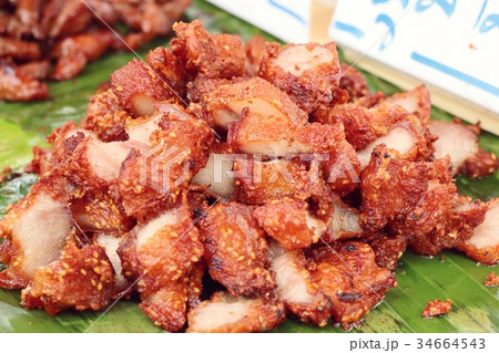 fried pork at street food 34664543