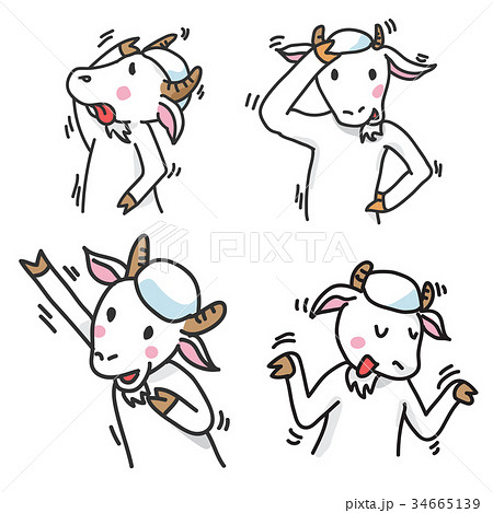 Set of Goat Cartoon Characters, group 2 - Vector Set of Goat Cartoon Characters, group 2 - Vector 34665139