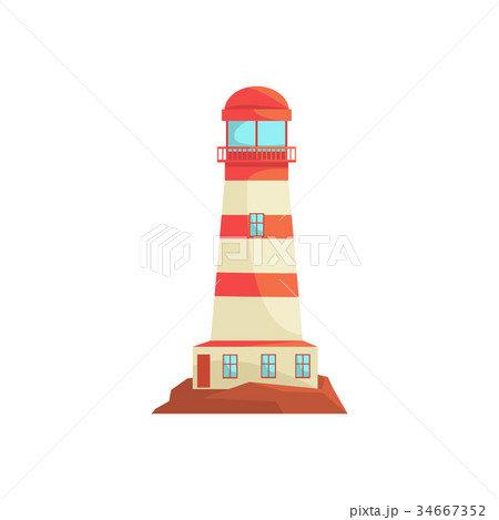 Red and white lighthouse, searchlight tower for 34667352