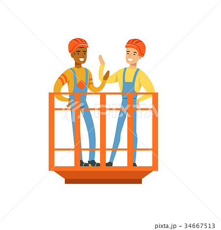 Talking and smiling male miners in uniform 34667513