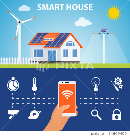 Vector concept of smart house or smart home Vector concept of smart house or smart home 34669409