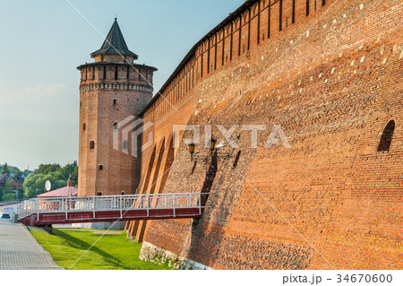 Defensive walls of the Kremlin in Kolomna, Russia Defensive walls of the Kremlin in Kolomna, Russia 34670600