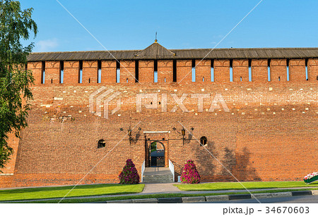 Defensive walls of the Kremlin in Kolomna, Russia Defensive walls of the Kremlin in Kolomna, Russia 34670603