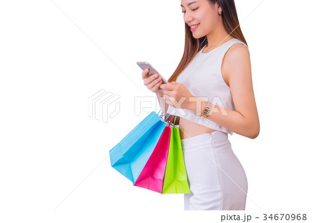 Woman with shopping bags. Woman with shopping bags. 34670968