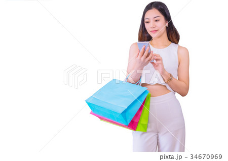 Woman with shopping bags. Woman with shopping bags. 34670969