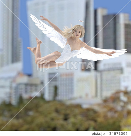 かわいい天使 フェアリー 妖精 perming3DCGイラスト素材 かわいい天使 フェアリー 妖精 perming3DCGイラスト素材 34671095
