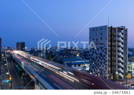 環七通りの夕暮れ 環七通りの夕暮れ 34673861