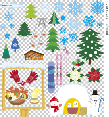 冬の風景とアイテム 34674467