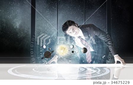 Man exploring space Man exploring space 34675229