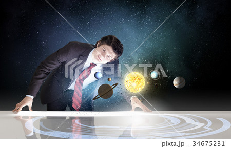 Man exploring space Man exploring space 34675231