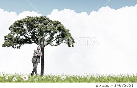 Man and green tree 34675651