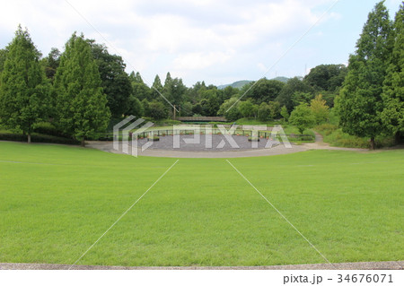 公園 晴天 公園 晴天 34676071