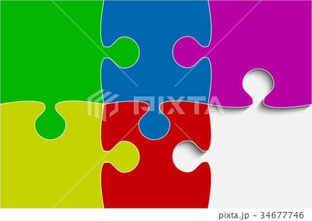 Vector Multu Color Piece Puzzle Jigsaw.のイラスト素材 [34677746] - PIXTA