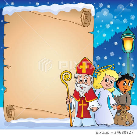 Saint Nicholas Day thematic parchment 3 34680327