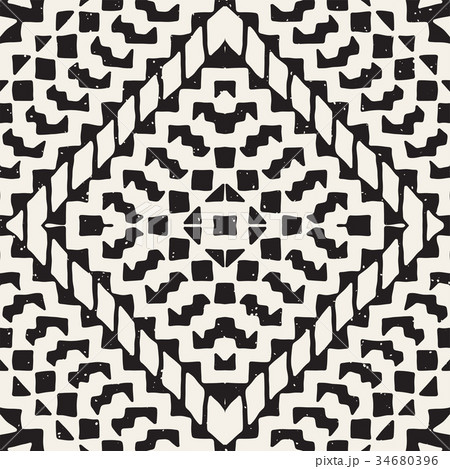 Hand drawn painted seamless pattern. Vector tribal Hand drawn painted seamless pattern. Vector tribal 34680396