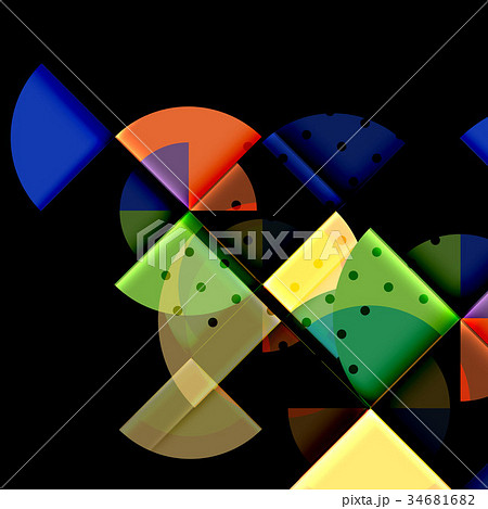 Circle elements on black background 34681682