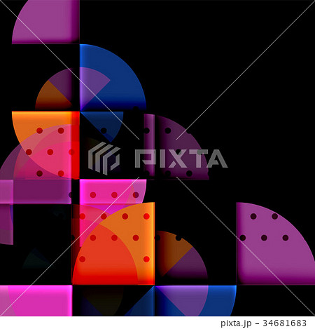 Circle elements on black background 34681683