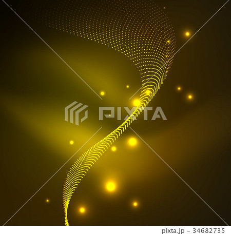 3D illuminated wave of glowing particles 3D illuminated wave of glowing particles 34682735