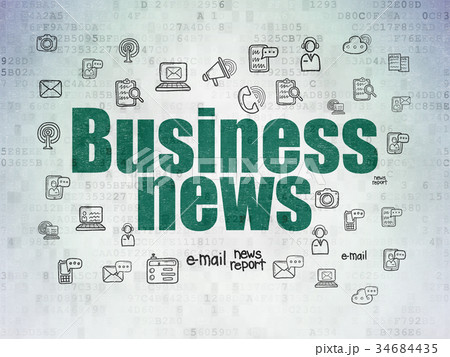 News concept: Business News on Digital Data Paper 34684435