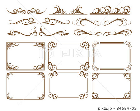 飾り罫素材セットのイラスト素材