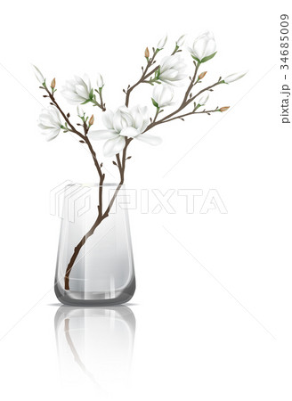 flower branches in clear glass 34685009