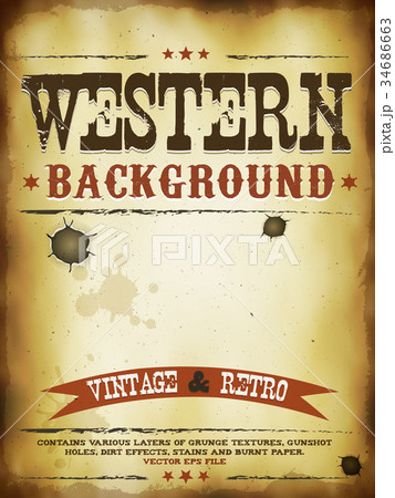 Western Grunge Posterのイラスト素材 [34686663] - PIXTA