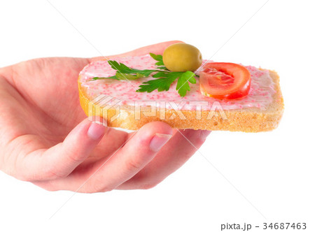 man holding delicious toast 34687463