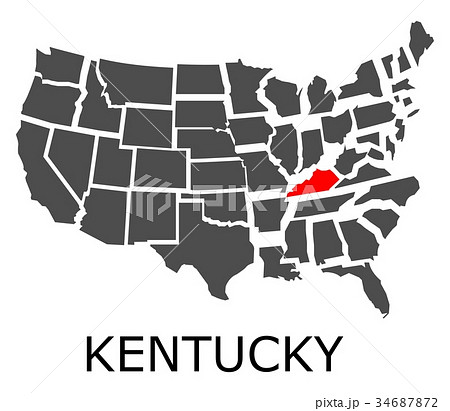 State of Kentucky on map of USA State of Kentucky on map of USA 34687872