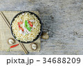 instant noodles in bowl ,Top view. 34688209