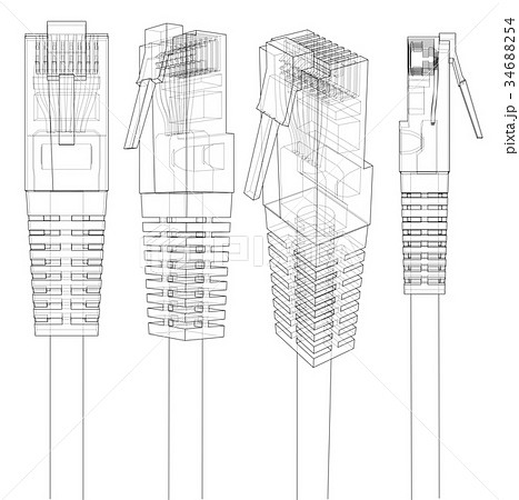 Ethernet connector RJ45. Vector Ethernet connector RJ45. Vector 34688254