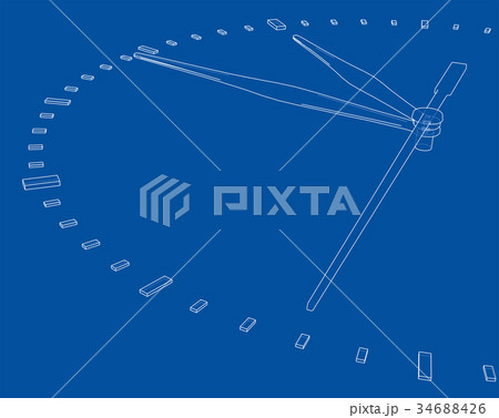 Clock face. Perspective view. Vector 34688426