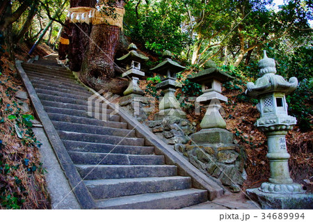 雲見 浅間神社 参道・石段 & 石灯篭 ( 西伊豆・雲見神社 ) 静岡県 賀茂郡 雲見 雲見 浅間神社 参道・石段 & 石灯篭 ( 西伊豆・雲見神社 ) 静岡県 賀茂郡 雲見 34689994