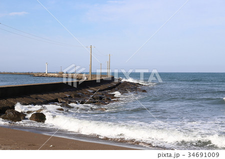 三国港エッセル堤 福井県 坂井市 三国町 の写真素材 34691009 Pixta