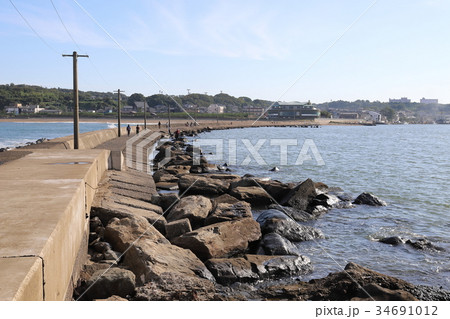 三国港エッセル堤（福井県 坂井市 三国町） 34691012