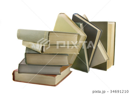 Stack of books isolated on the white background Stack of books isolated on the white background 34691210
