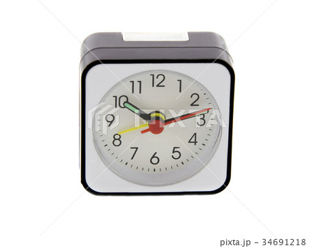 Modern alarm clock isolated over white. Time is 10.12 a.m. Modern alarm clock isolated over white. Time is 10.12 a.m. 34691218