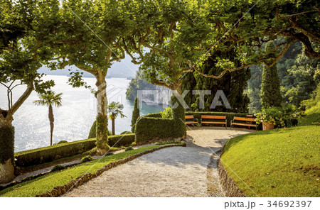 Garden of Villa in Lenno at Como Lake Garden of Villa in Lenno at Como Lake 34692397
