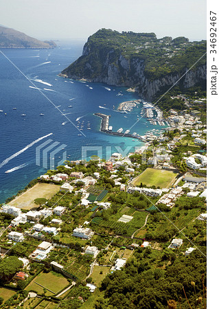 Aerial photo of Marina Grande on Capri island 34692467