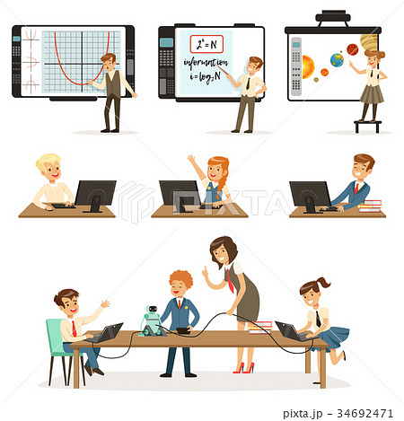 School children at the informatics and programming 34692471